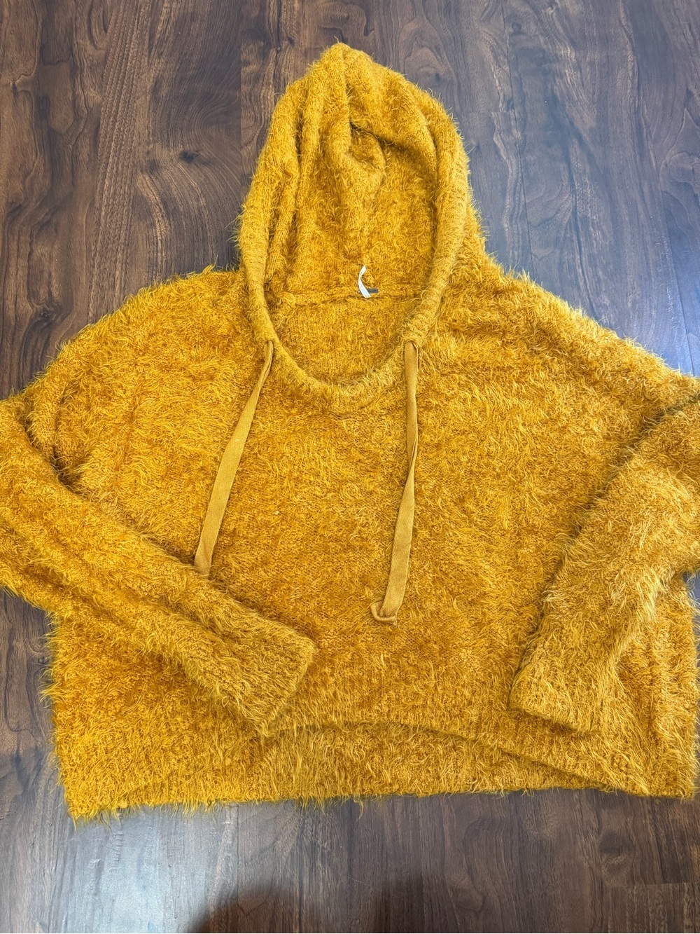 Free People Sweater Light as a Feather Fuzzy Oversized Copper Hooded